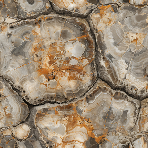 Seamless 3D Polished Agate Rock PBR Texture with Natural Cracks and Earthy Tones