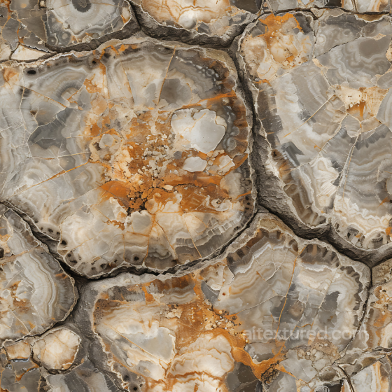 Polished Agate Rock PBR Texture with Natural Cracks and Earthy Tones Stone texture preview