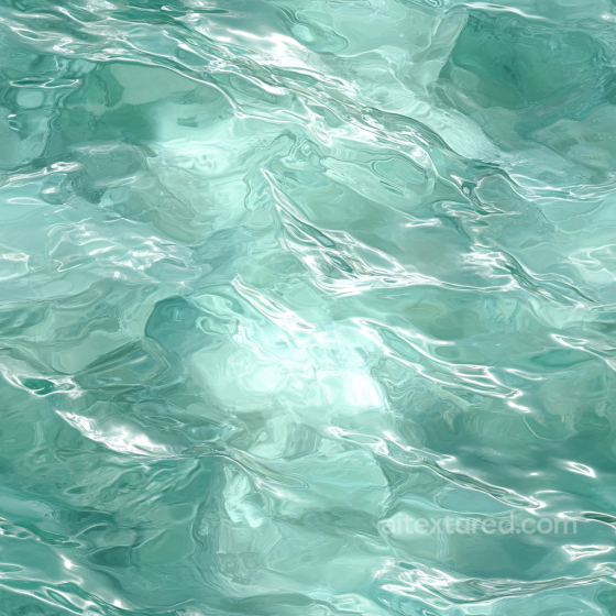 Clear Turquoise Water Surface Seamless Texture with Gentle Ripples Water texture preview