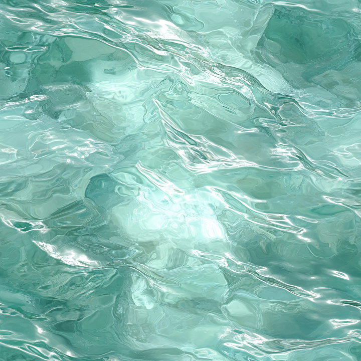 Clear Turquoise Water Surface with Gentle Ripples seamless PBR texture preview