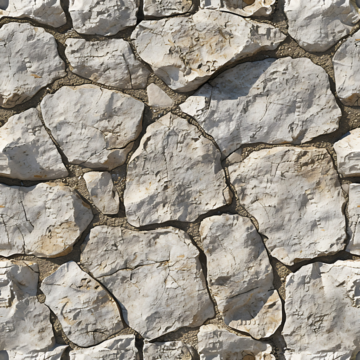 Weathered Limestone Stone Wall with Cracks and Rough Surface seamless PBR texture preview