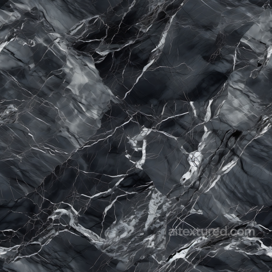 Dark Gray and Black Polished Marble Seamless Texture with Bold Veins Marble texture preview