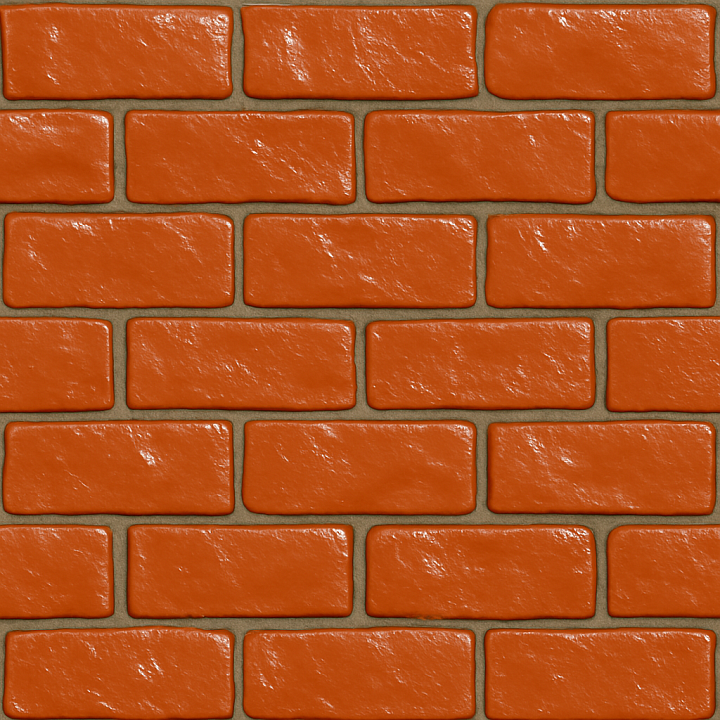 Shiny Clay Brick seamless PBR texture preview