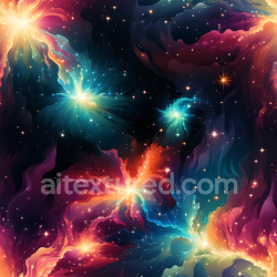 seamless Seamless 3D Space PBR Texture Featuring Vibrant Nebula Clouds and Galaxy Starfield texture 8k free download PBR