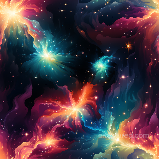 Space PBR Texture Featuring Vibrant Nebula Clouds and Galaxy Starfield Star, space, planets texture preview