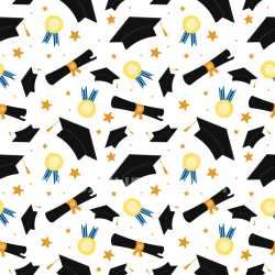 Pattern Bundle - Seamless 3D Graduation Pattern PBR Texture Featuring Caps, Diplomas, and Medals texture preview