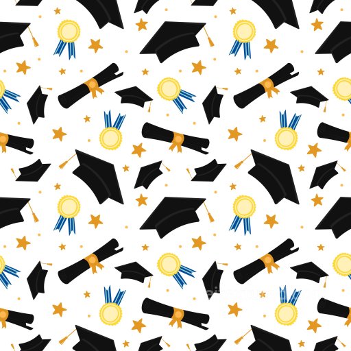 Graduation Pattern PBR Texture Featuring Caps, Diplomas, and Medals seamless Pattern Bundle PBR texture