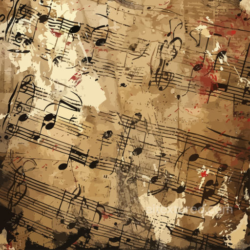 Vintage Scrapbook Texture of Vintage Paper with Music Sheet Pattern seamless Vintage Scrapbook PBR texture