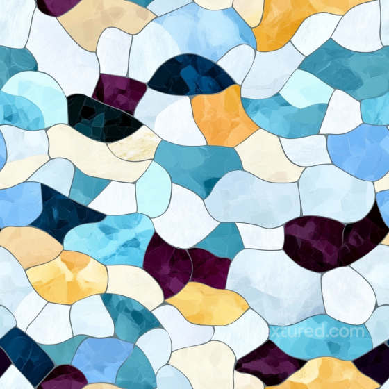 Mosaic PBR Texture Featuring Multi-Colored Irregular Stone Chips with Glossy Finish Mosaic texture preview