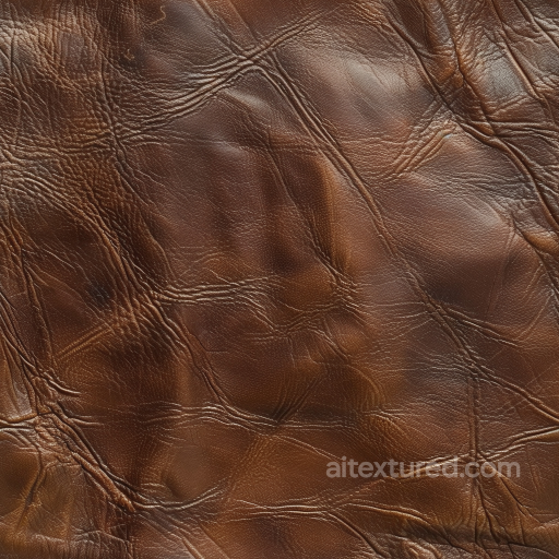 Aged Brown Leather Seamless Texture with Deep Wrinkles and Natural Grain seamless Leather PBR texture