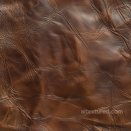 Aged Brown Leather Seamless Texture with Deep Wrinkles and Natural Grain Leather texture preview