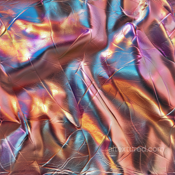 Iridescent Crumpled Leather PBR Texture with Glossy Finish Leather texture preview
