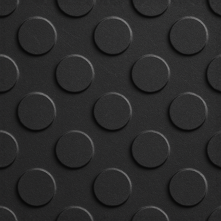 Tactile Plate With Embossed Circles On Matte Black Powder Coated Surface seamless PBR texture preview