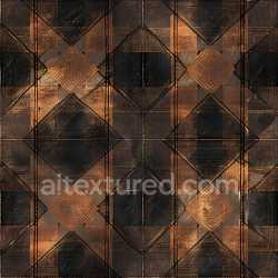 seamless Seamless 3D PBR Texture of Rustic Black and Orange Plaid Pattern texture 8k free download PBR