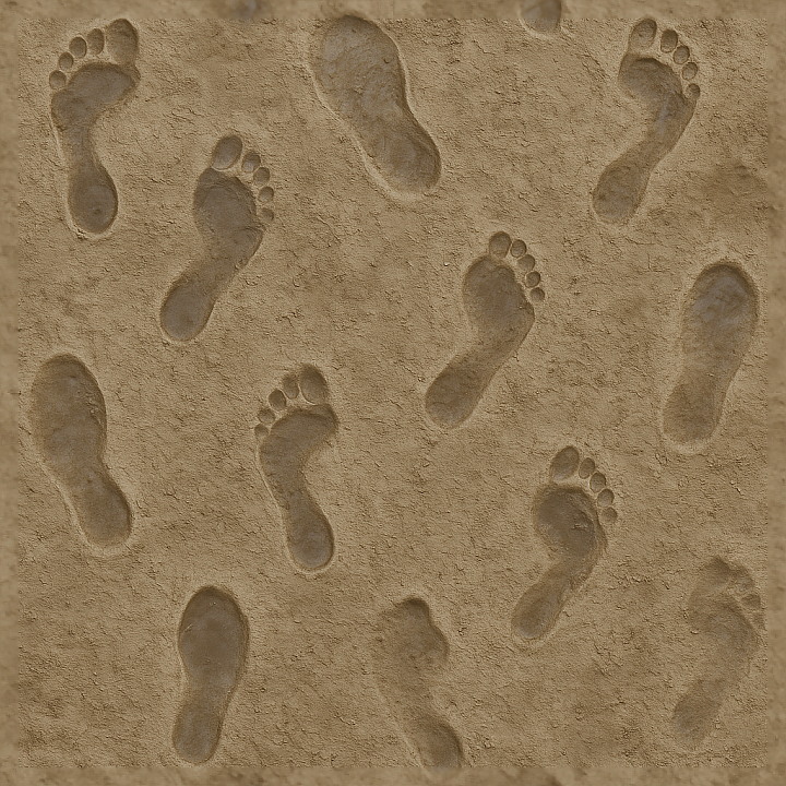of Wet Muddy Footprints Surface seamless PBR texture preview