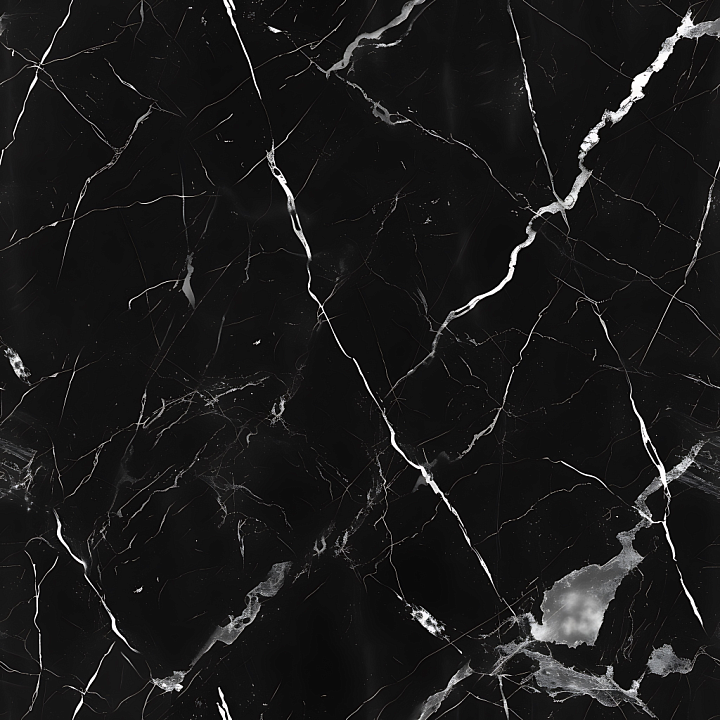 Black Marble Featuring Bold White Veins seamless PBR texture preview