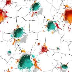seamless Seamless 3D PBR Cracked Paint Texture Featuring Vibrant Colored Holes and Abstract Splash Patterns texture 8k free download PBR