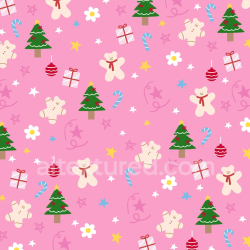 seamless Seamless 3D PBR Christmas Pink Festive Pattern Texture with Gingerbread and Trees texture 8k free download PBR