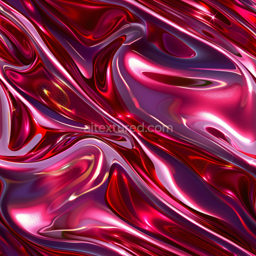 Seamless 3D PBR Texture of Glossy Red and Pink Fluid-like Surface