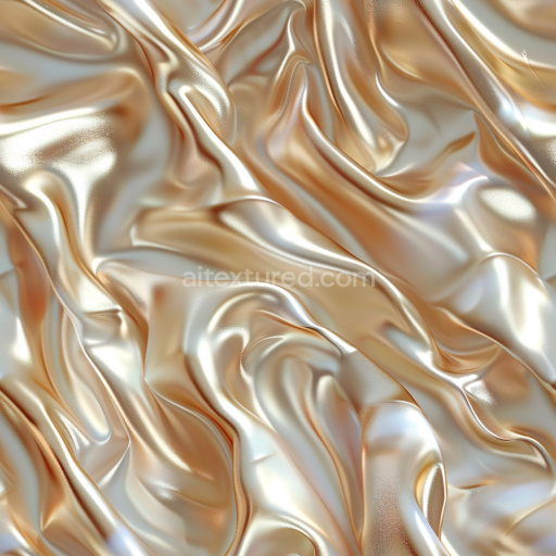 Seamless 3D PBR Texture of Glossy Creamy Satin Fabric with Soft Folds