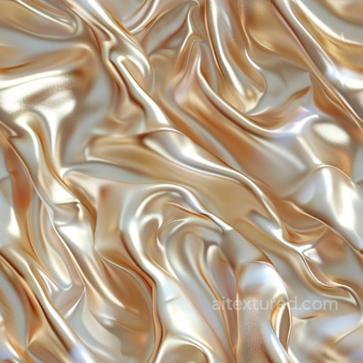 Seamless 3D PBR Texture of Glossy Creamy Satin Fabric with Soft Folds texture preview