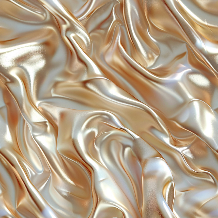 Glossy Creamy Satin Fabric with Soft Folds seamless PBR texture preview