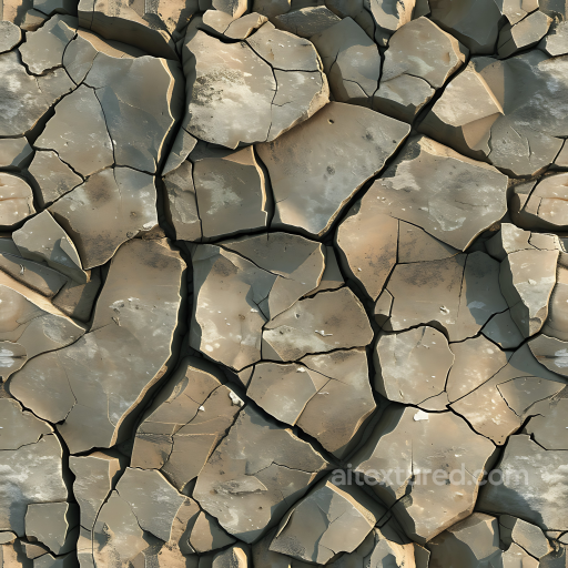 Cracked Clay Stone Ground PBR Texture with Weathered Surface seamless Stone PBR texture