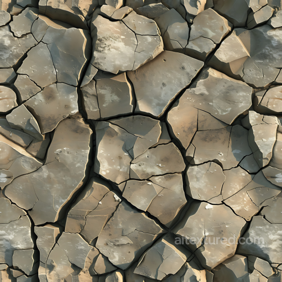 Cracked Clay Stone Ground PBR Texture with Weathered Surface Stone texture preview