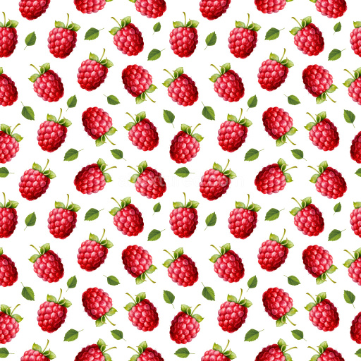 Pattern Bundle - Seamless 3D Pattern PBR Texture Featuring Realistic Red Raspberry Motifs with Green Leaves texture preview