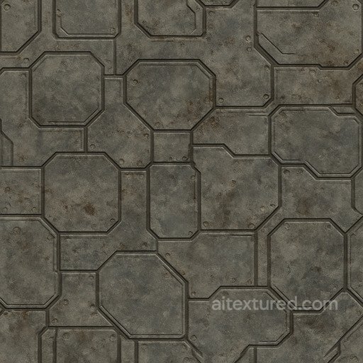 Worn Futuristic Panel Seamless Texture seamless Sci-fi PBR texture