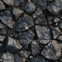 seamless Seamless 3D fractured basalt rock ground PBR texture with dark cracked stones texture 8k free download PBR