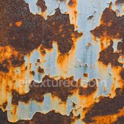 seamless Seamless 3D Rusted Metal PBR Texture Featuring Peeling Light Blue Paint and Orange Corrosion texture 8k free download PBR