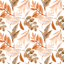 seamless Seamless 3D PBR Texture Featuring Autumn Leaves Watercolor Pattern texture 8k free download PBR