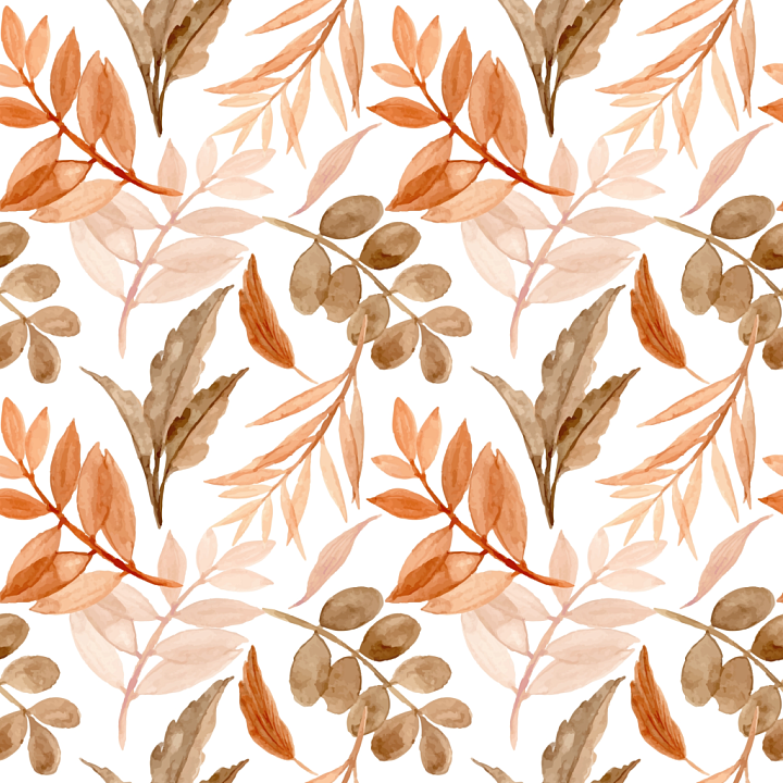 Featuring Autumn Leaves Watercolor Pattern seamless PBR texture preview