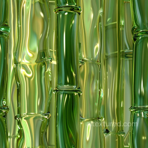 Seamless 3D PBR Texture of Glossy Green Bamboo Stalks with Reflective Surfaces texture preview