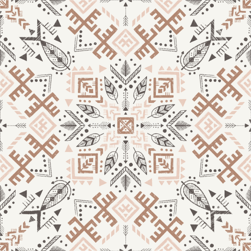 Preview — Seamless 3D PBR Boho fabric texture with geometric tribal motifs