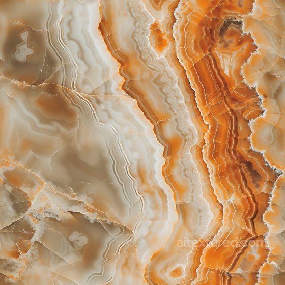 Onyx Stone PBR Texture Featuring Orange and Beige Layered Bands Stone texture preview