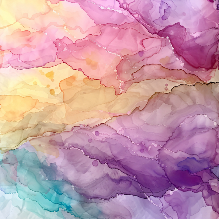 Alcohol Ink Featuring Pastel Fluid Waves and Organic Marbling seamless PBR texture preview