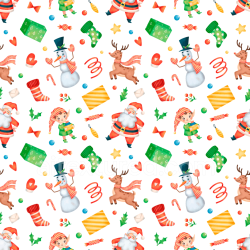 seamless Seamless 3D PBR festive Christmas digital paper texture with playful holiday characters texture 8k free download PBR