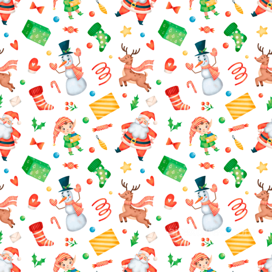 Festive Christmas Digital Paper Texture With Playful Holiday Characters All Christmas Digital paper texture preview