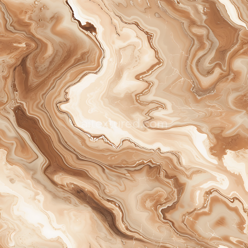 Seamless 3D Cappuccino Natural Marble PBR Texture with Flowing Organic Vein Patterns