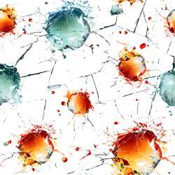 seamless Seamless 3D PBR Texture of Colorful Cracked and Holes Glass Surface with Splattered Paint texture 8k free download PBR