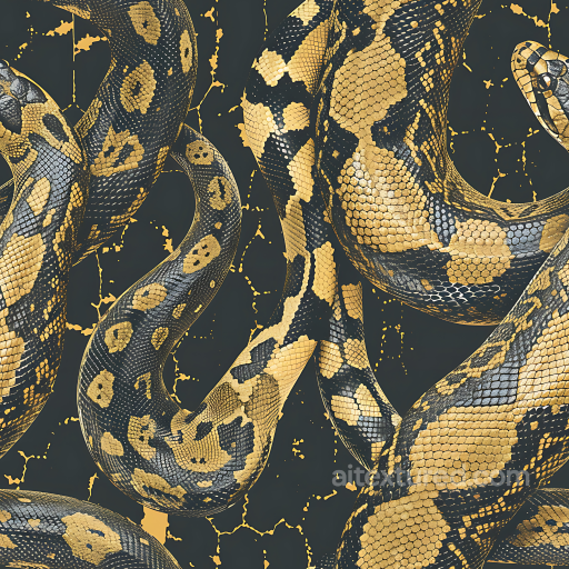 Snake Scale Camouflage PBR Texture with Gold and Gray Pattern seamless Color Camouflage PBR texture