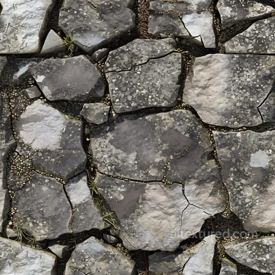 Weathered Stone Ground Texture with Moss and Cracking Detail Stone texture preview
