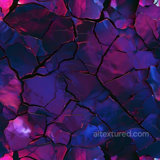 Cracked Glossy Painted Surface PBR Texture in Violet and Blue seamless Cracked & Holes PBR texture