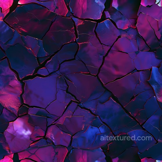 Cracked Glossy Painted Surface PBR Texture in Violet and Blue Cracked & Holes texture preview