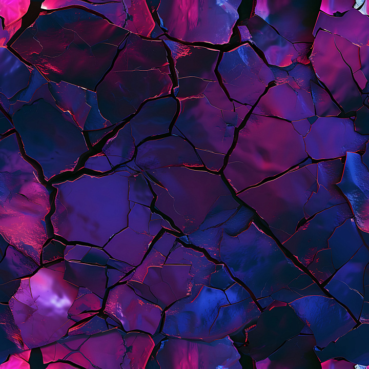 Cracked Glossy Painted Surface in Violet and Blue seamless PBR texture preview