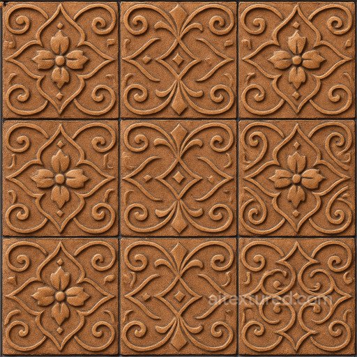 Patterned Clay Tiles Seamless Texture seamless Roofing PBR texture