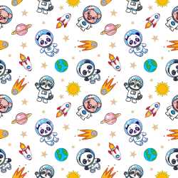 Pattern Bundle - Seamless 3D Pattern PBR Texture Featuring Playful Space Animals and Cartoon Motifs texture preview