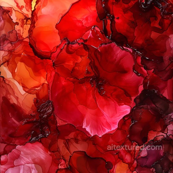 Alcohol Ink PBR Texture with Red and Burgundy Fluid Marbling and Flowing Layers Alcohol ink texture preview